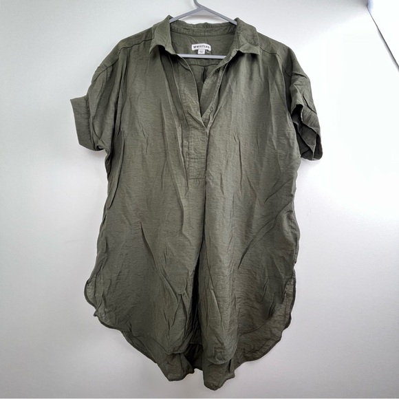 Whistles Tops - Whistles Olive Green Lightweight Cotton Blouse Size 6